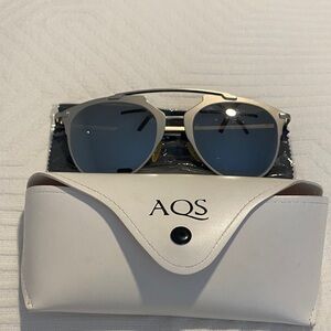AQS Gray Sunglasses with White Case